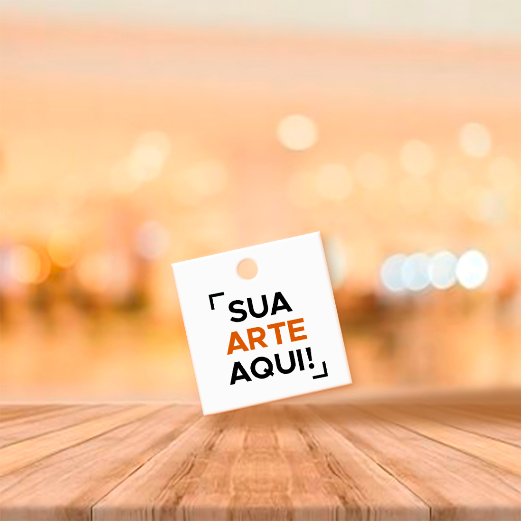 Tag Personalizada Quadrada 4x4cm - Com sua Arte, Logo ou Frase em Oferta na Shopee