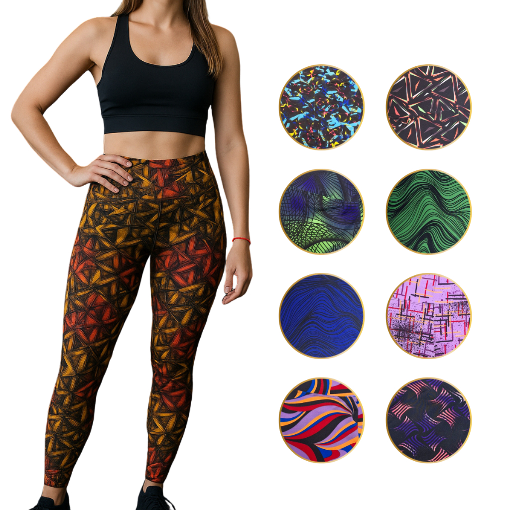 Calça Legging Academia Feminina Estampada Cintura Alta Colorida Fitness