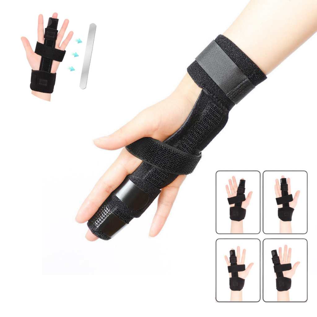 Tala Ortese Para Dedos da Mão Esquerda Direita Suporte em Metal Indicador Médio Anelar Mindinho Ajustável Ortopédica
