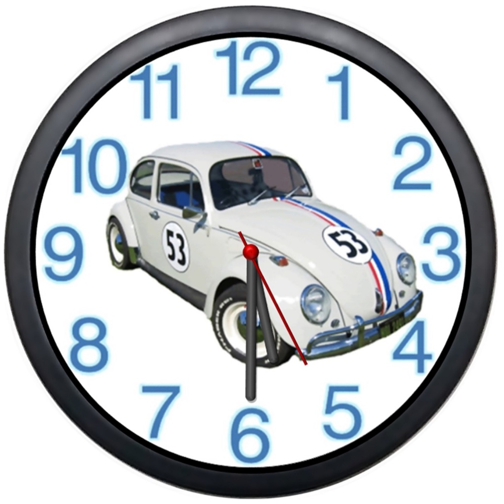 Relógio de Parede Fusca Herbie 53 Decorativo Sala Cozinha Escritório Auto Peças
