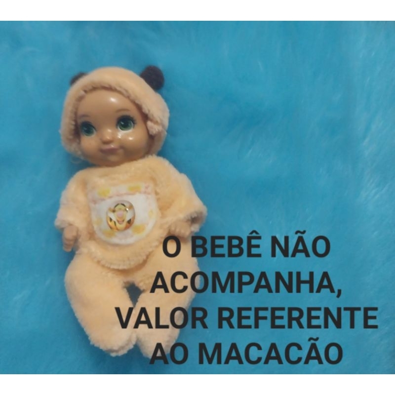 macacão pra bebê da barbie pelúcia tigrão( ATENÇÃO O BEBÊ NÃO ACOMPANHA, VALOR REFERENTE AO MACACÃO)