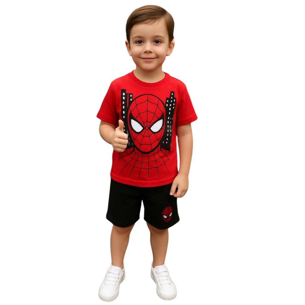 Conjunto Infantil Homem Aranha Verão NahModinhas
