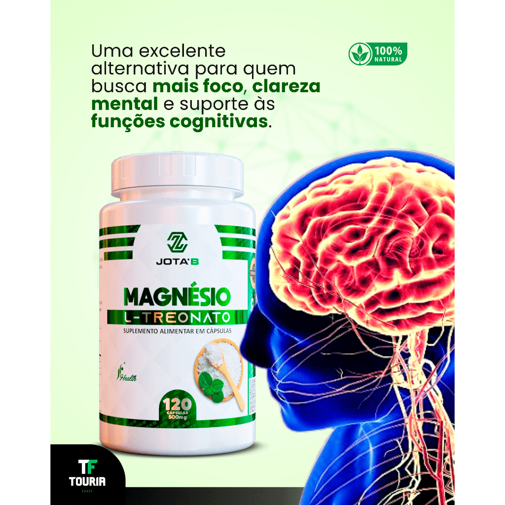 Kit Magnésio L-Treonato JOTAB 200mg - Suplemento Alimentar em Cápsulas (120 cápsulas)