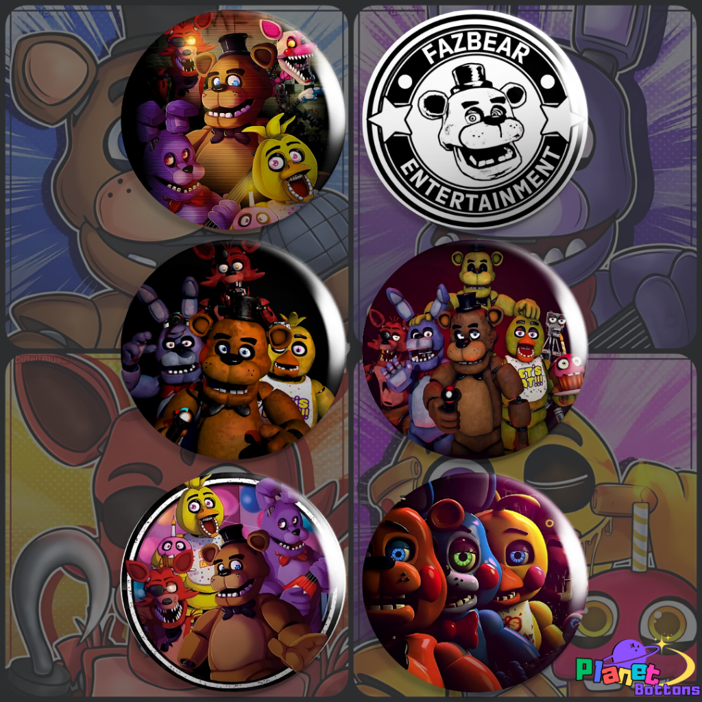 Bottons FIVE NIGHTS AT FREDDY'S FNAF - Boton / Button / Botum / Broche / Pin - 3,8cm e 5,5cm.