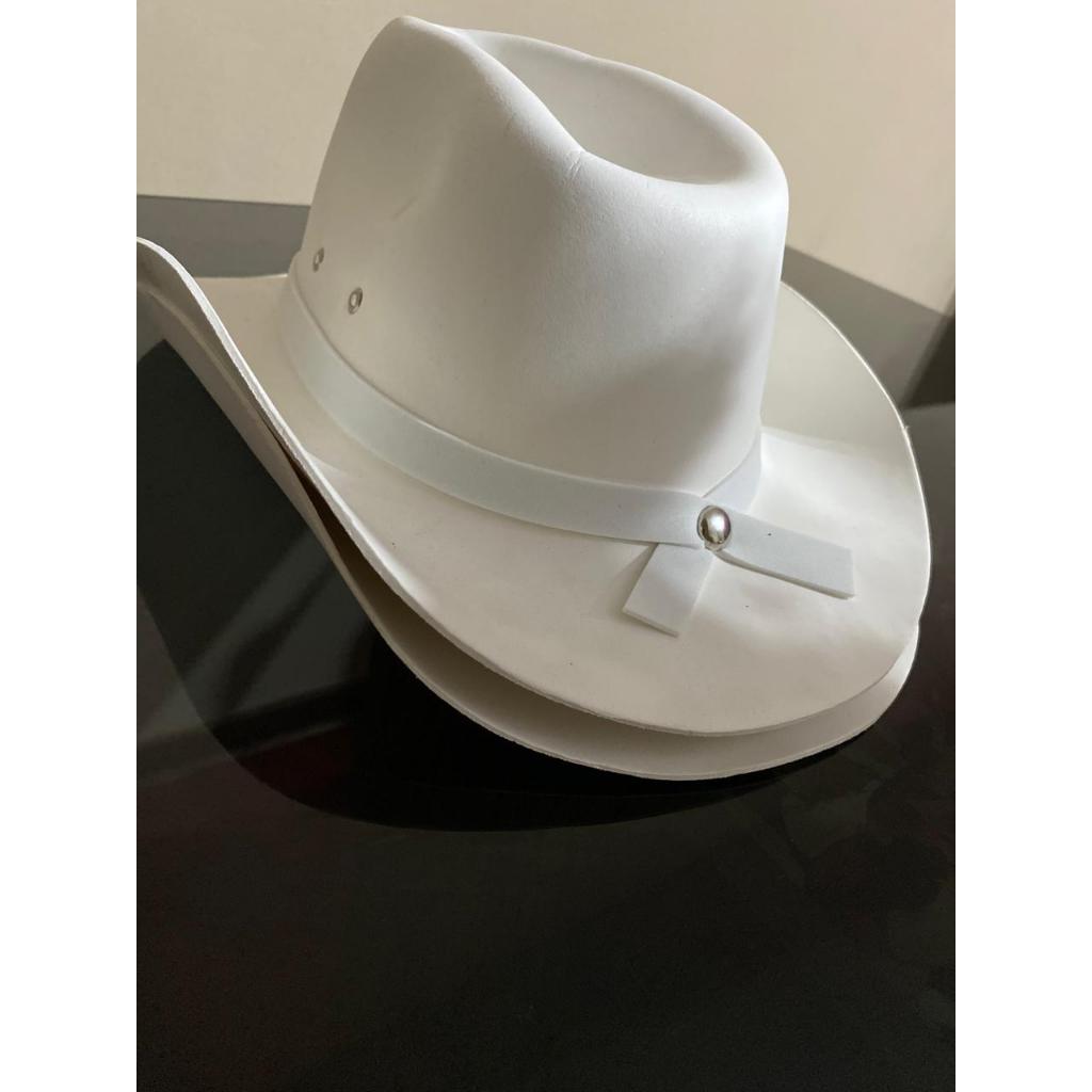 1 CHAPÉUS BRANCO EM EVA ANA CASTELA COWBOY FESTA JUNINA JULINA ARRAIA CAIPIRA