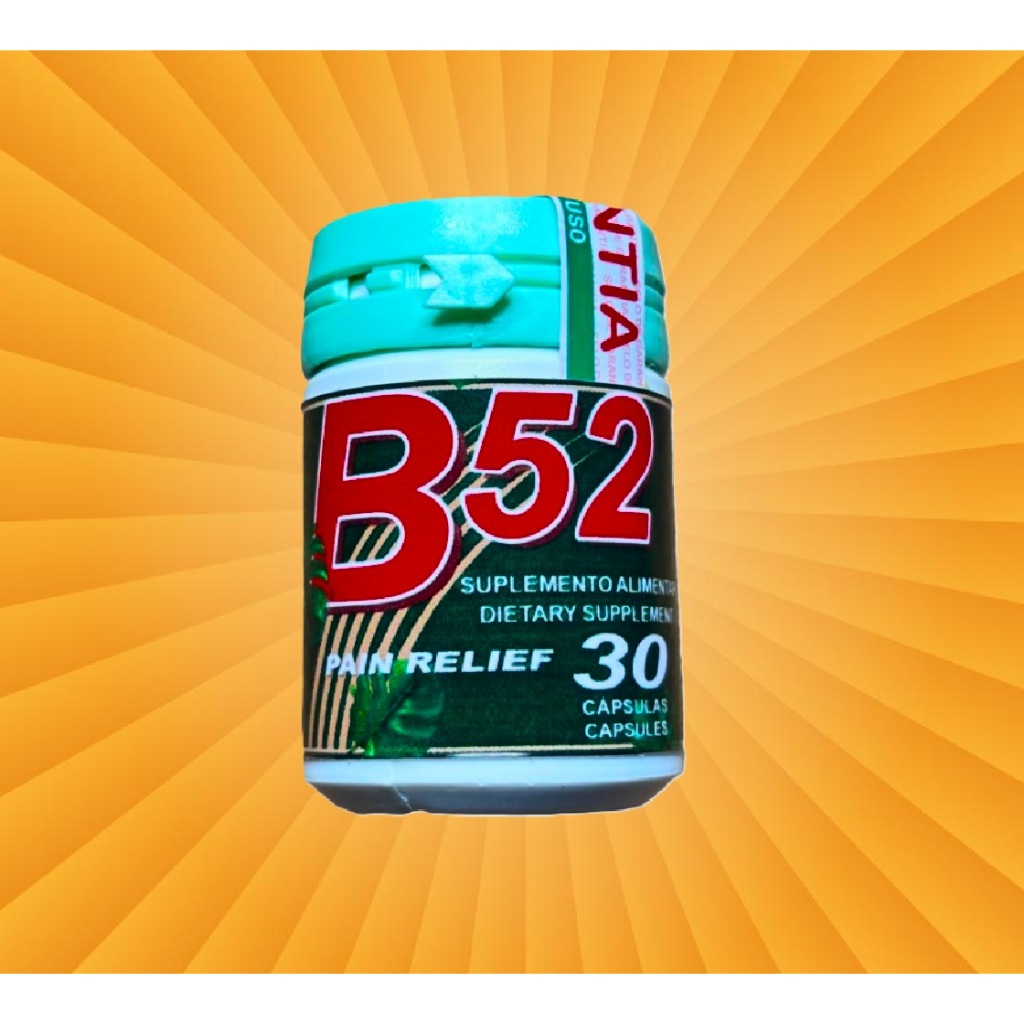 1 Pote com 30 caps. B52 Pain 100% Natural e Original.