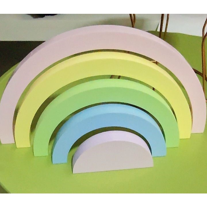 Arco Iris Mdf Decorado 5 Peças Decorativo Festas Aniversario Chá Bebe Chá revelação em Oferta na Shopee