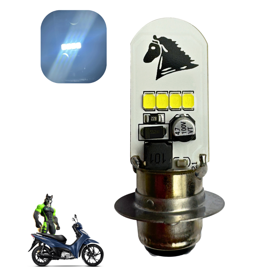Lâmpada BIZ e POP Super Led Farol M5 CAVALINHO ORIGINAL Super Branco 6500k Na luz Baixa e Alta em Oferta na Shopee