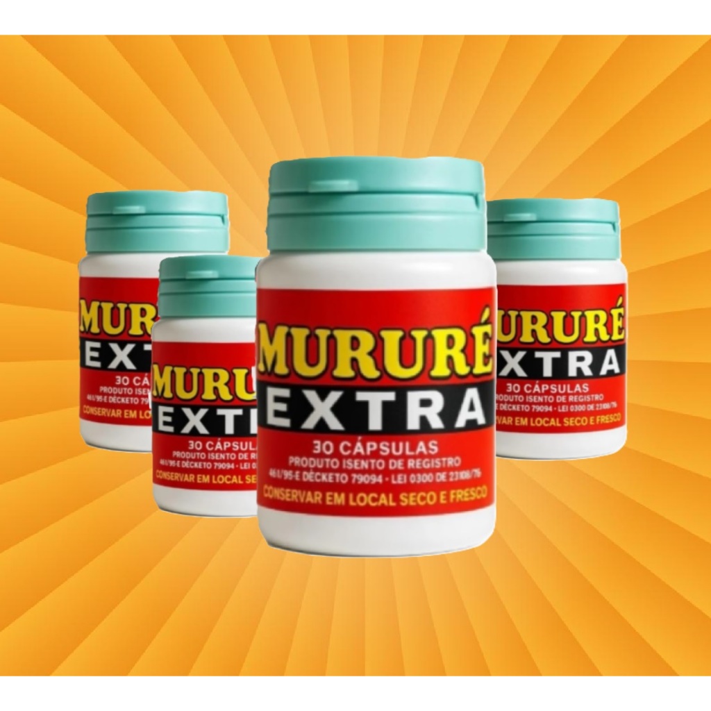 Mururé Extra 100% Natural Original KIT 4 Potes com 30 Caps,