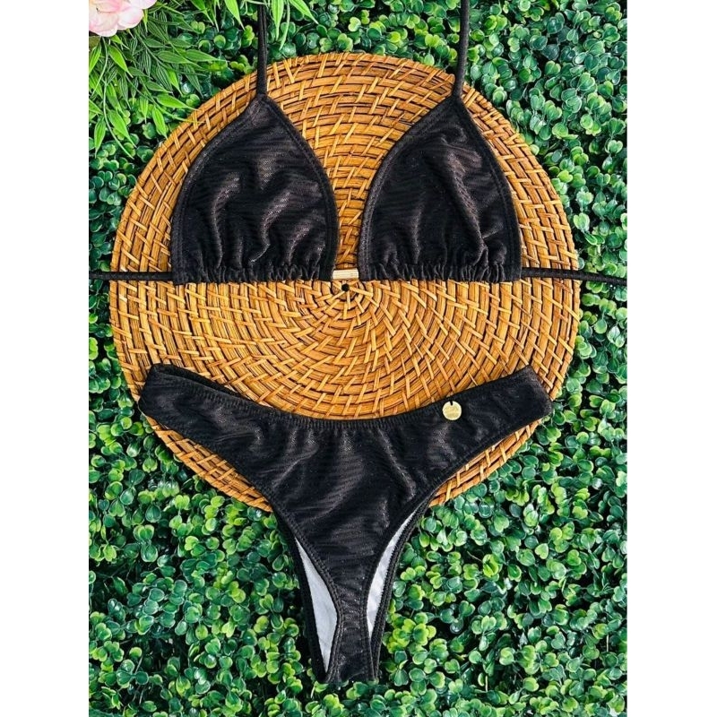 biquíni cortininha asa delta sem bojo semi fio