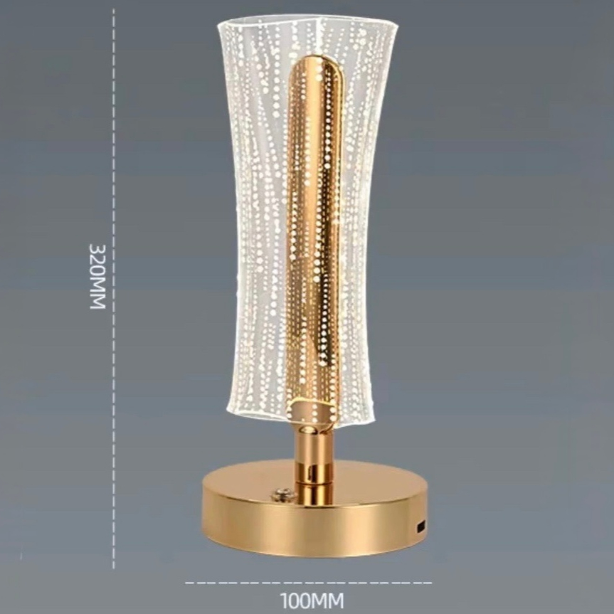 Luminaria De Mesa Luxo Lâmpada Abajur De Mesa 3 Modos De Luz Sensor De Toque Recarregável — imagem 2 de 2
