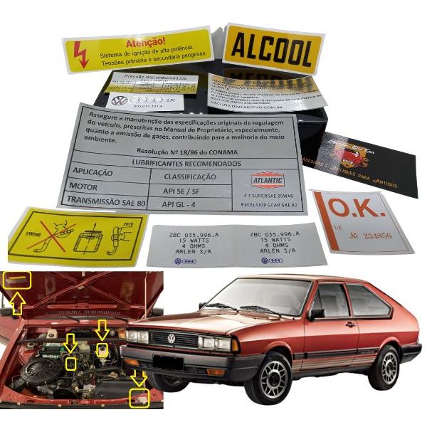 Kit c/10 Adesivos Emblemas e Selos Passat GTS e GTS POINTER / KIT completo no Padrão VW