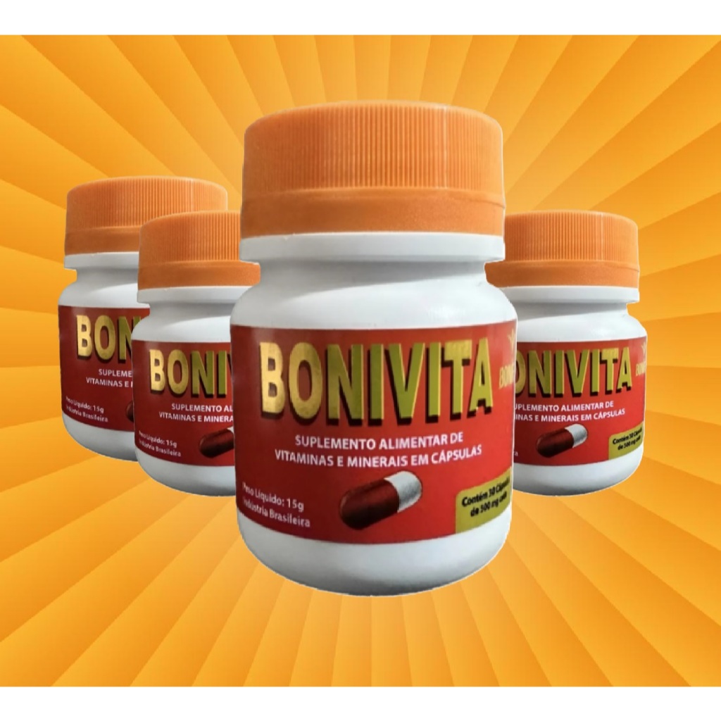 Bonivita 100% Natural Original KIT 4 Potes com 30 Caps.