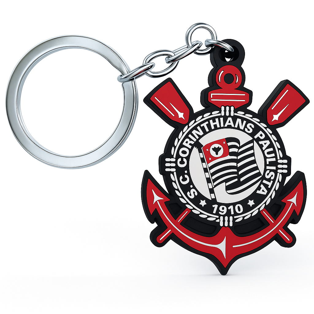 Chaveiro Escudo Emborrachado Corinthians Envio Imediato