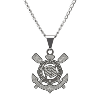 Colar Corrente Aço Inox Escudo Corinthians Envio Imediato Unissex Time De Futebol em Oferta na Shopee