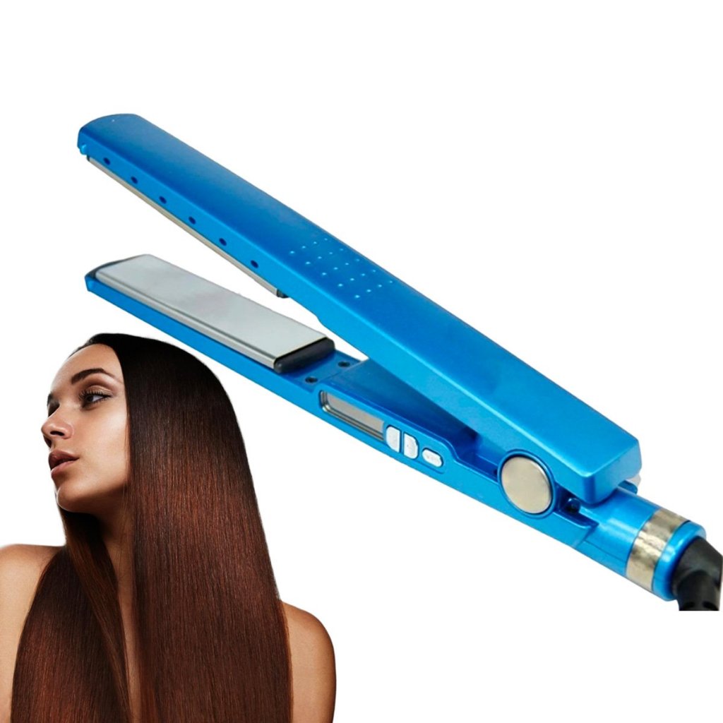 Prancha Nano Titanium Profissional Bivolt 110V/220V 232°C Iônica com Placas de Titânio