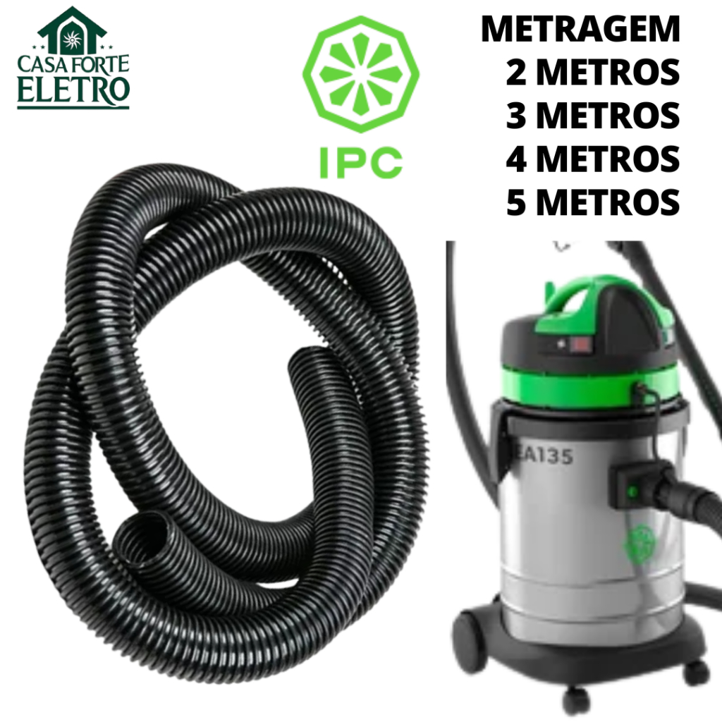Mangueira aspirador 2,3,4,5 metros 32mm compatível Com IPC EA135 Primeira Linha flexível