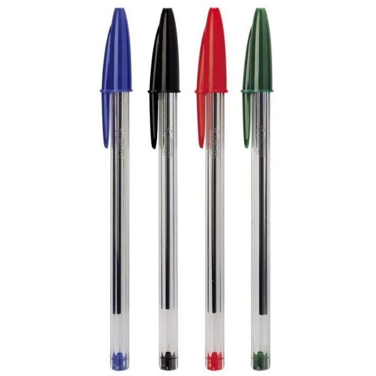 Caneta Esferográfica (Azul Preta Verde Vermelha) 1.0 mm Média Cristal - Bic em Oferta na Shopee