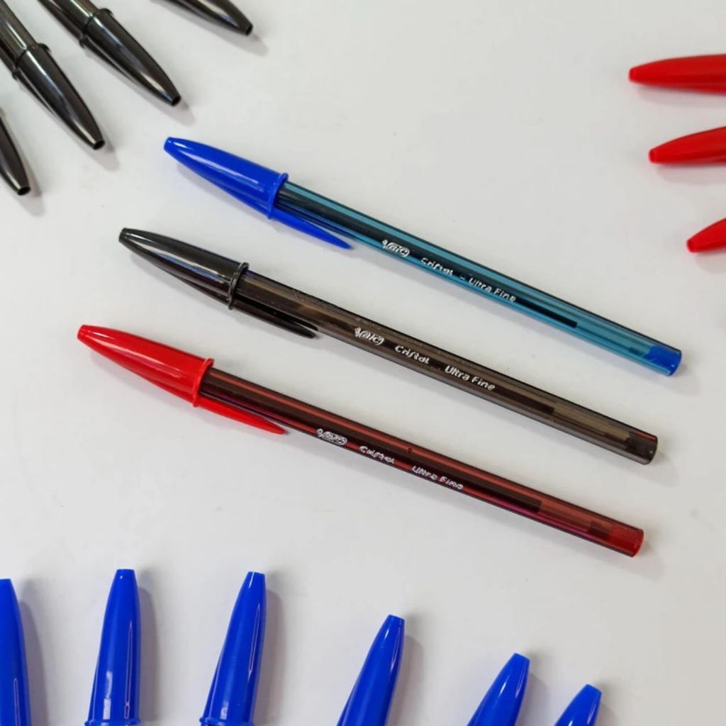 Kit Caneta Esferográfica 0.7 Cristal Ultra Fine Needle (Azul Preto Vermelho) - BIC