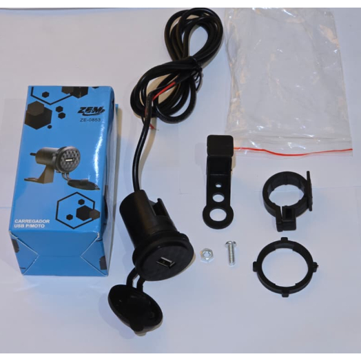 Carregador Usb Para Motos Fixa No Retrovisor E Guidao em Oferta na Shopee