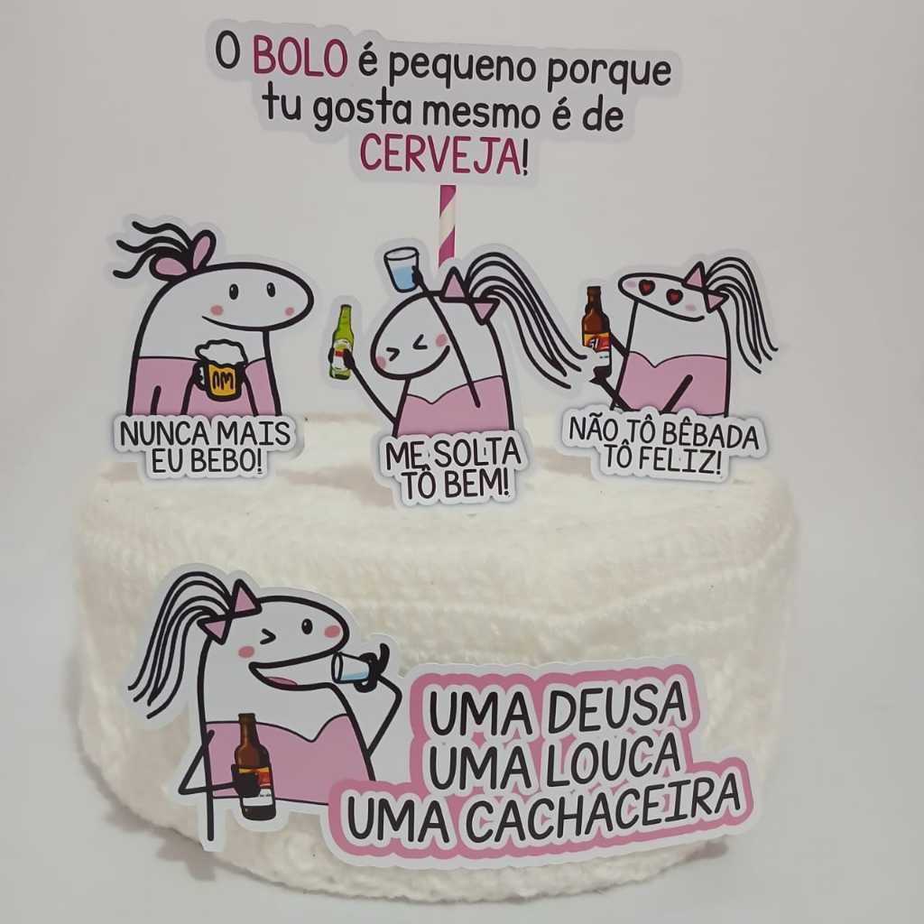 Topo Bolo Flork Feminino - Comprar com Melhor Preço em Padaria