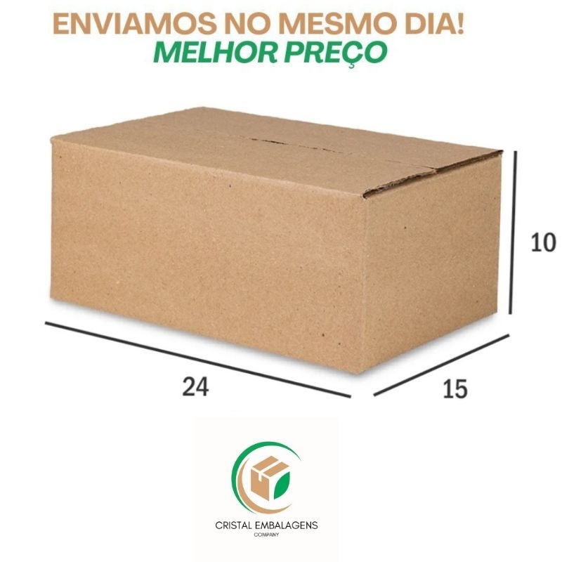 Caixa de papelão 24x15x10 25 unidades Ecommerce Correio PAC Sedex em Oferta na Shopee