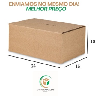 Caixa de papelão 24x15x10 25 unidades Ecommerce Correio PAC Sedex em Oferta na Shopee