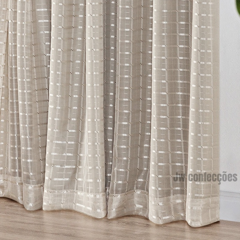 Cortina Blackout PVC de SALA Com Tecido voil xadrez 3 x 2,70 alt PROMOÇÃO