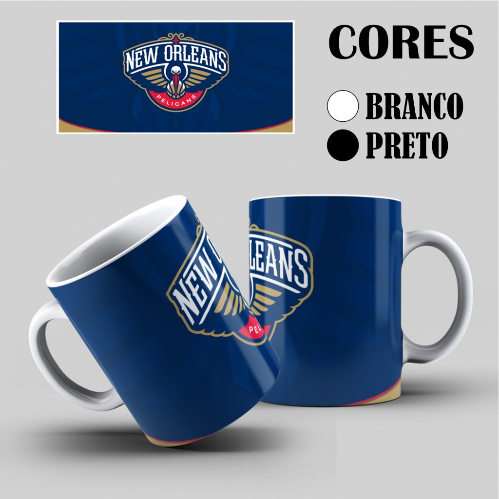 Caneca New Orleans Pelicans (Basquete): Vários Modelos - Casa e Louça