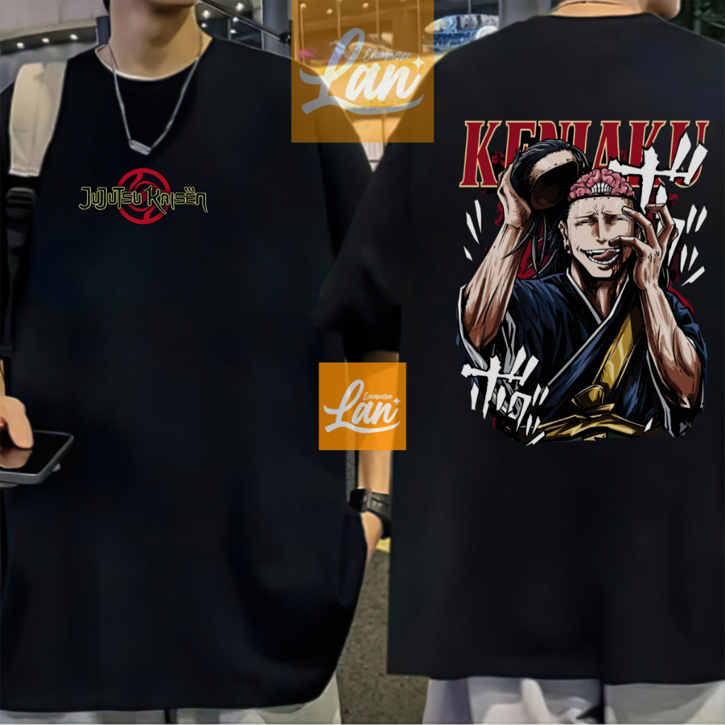 Camiseta Oversized Algodão Premium Jujutsu Kaisen Kenjaku Anime Japonês | Camisa Academia Casual