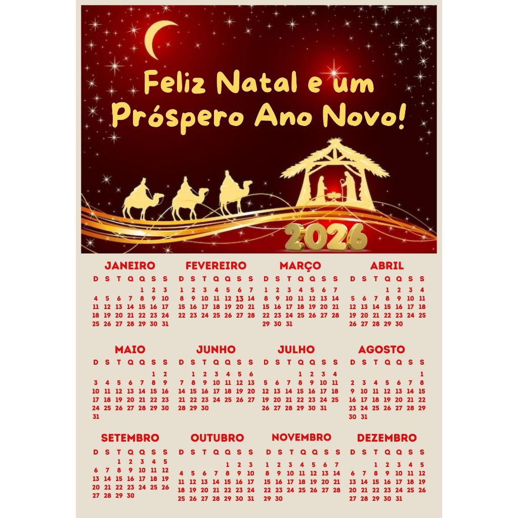 10 CALENDÁRIOS DE  PAREDE A4 2026
