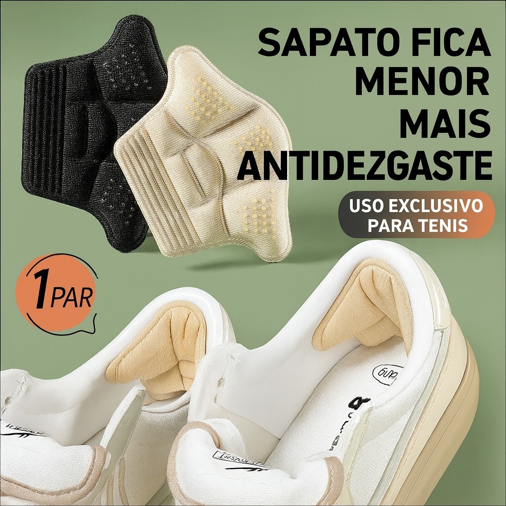 Protetor de Calcanhar 4 Estações Adesivo Anti-Queda Palmilha Conforto Esporte Masculino Feminino