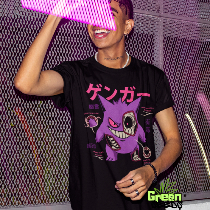 Camiseta Gengar Anime "Ghost Phanton" AUTOPSY Camisa 100% Algodão Anime Geek Otaku