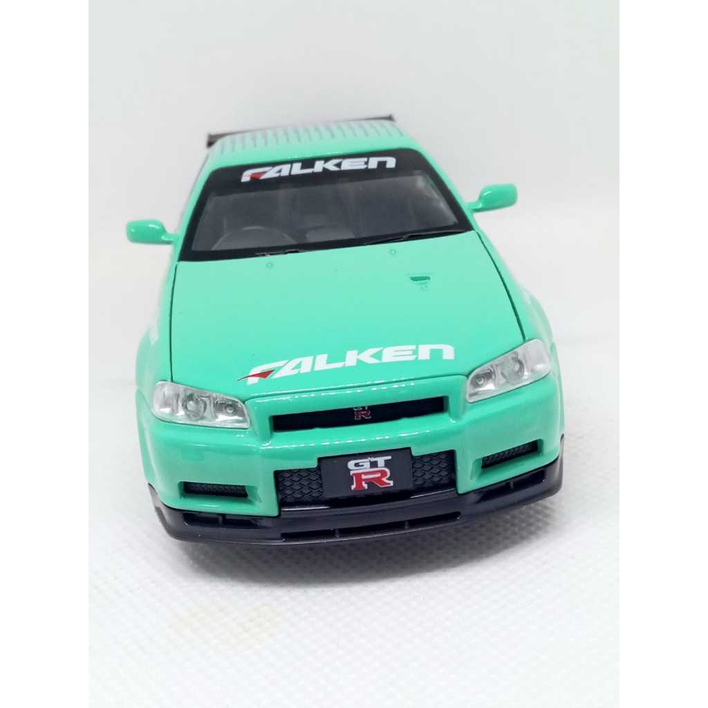 Miniatura Nissan Skyline GTR R34 1:30 metal Diecast colecionável