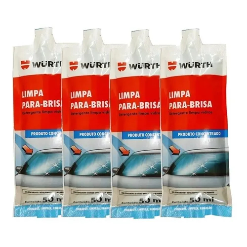 Limpa Para-Brisa Sachê 50ml - Kit 4 Unidades - Wurth