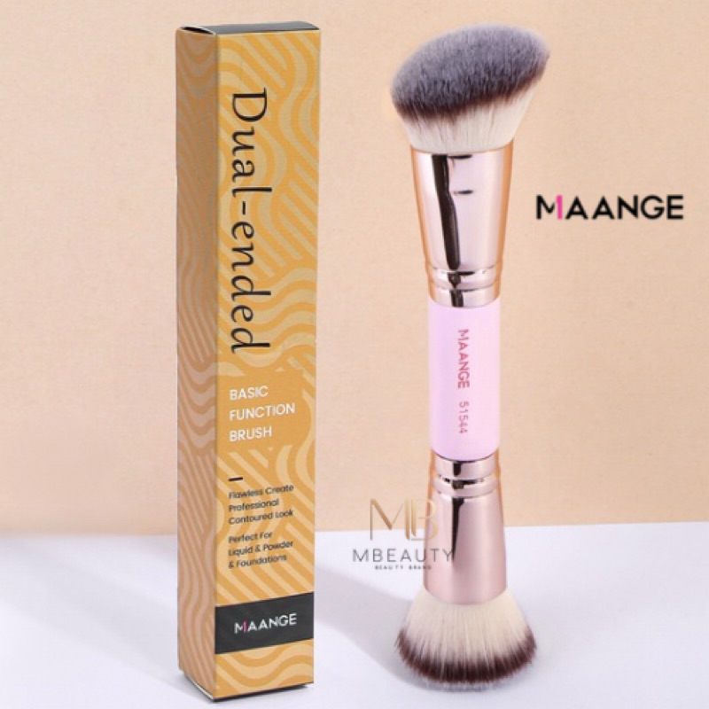 Pincel para Maquiagem Maange pincel Duo 2 em 1 Blush Pó Iluminador Contorno Base.