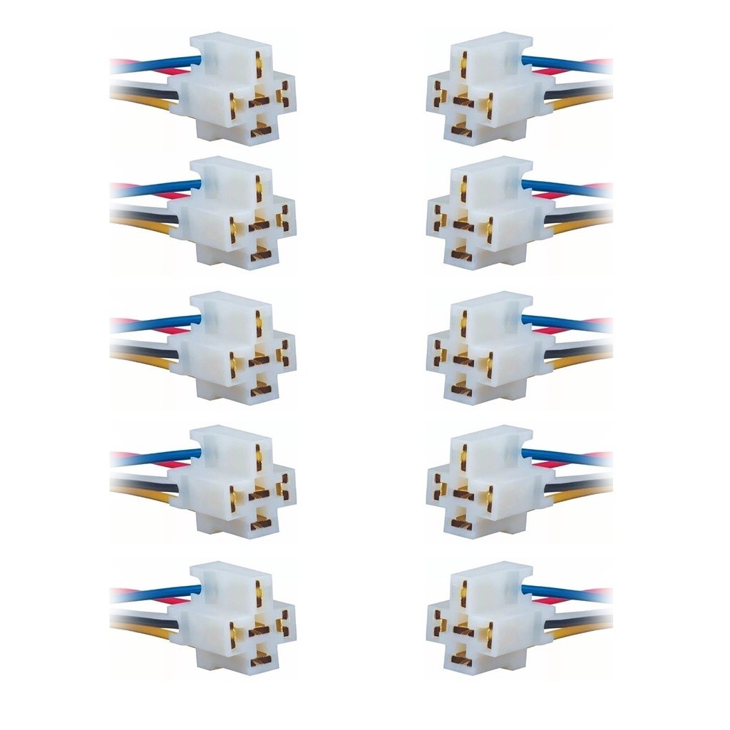 10 Chicote Universal Conector Porta Relê 5 Vias