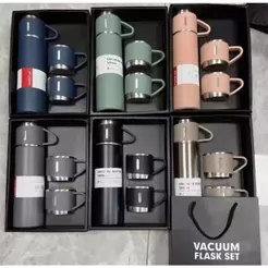 Garrafa Térmica de Aço INOX 500ML com Tampa / para Café e Chá / Kit com Peças=LM