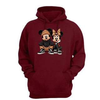 Moletom Canguru Mickey e Minnie Blusa de Frio Unissex Casal Desenho Animado