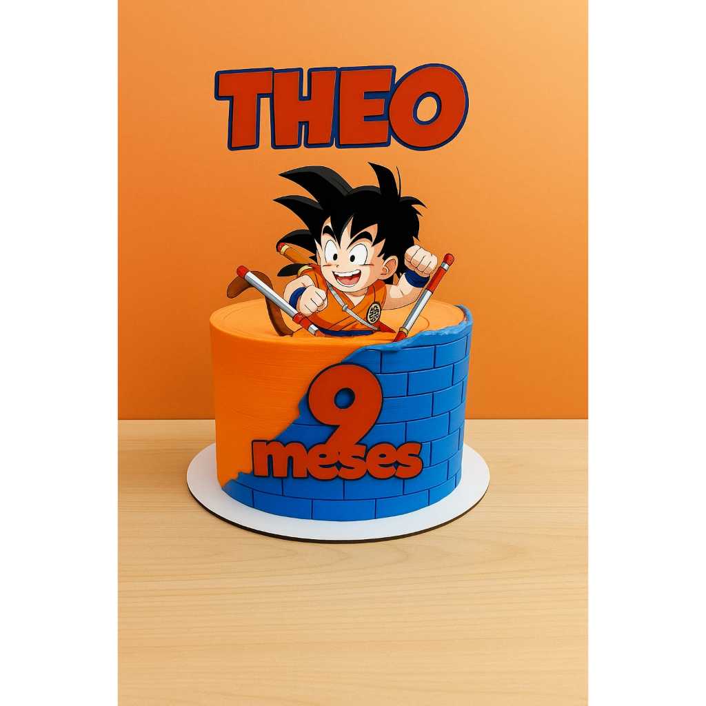 ENVIO RÁPIDO Topo de Bolo Goku Dragon Ball Z - Aniversário Mêsversário Personalizado Decoração de Festa Infantil