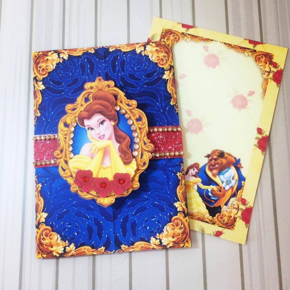 Convite Personalizado A Bela e a Fera – Festa Infantil Aniversário Todos os Temas