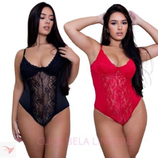 Kit Com 2 Body LiLy com Abertura em Renda Lingerie Luxo Sem Bojo em Oferta na Shopee