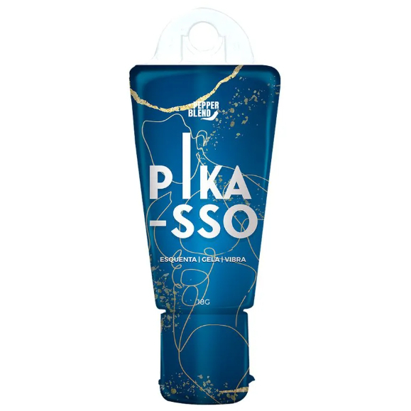 Kit Pikasso Excitante Masculino Gel Beijável Esquenta, Gela e Vibra 18g Pepper Blend - SEX SHOP