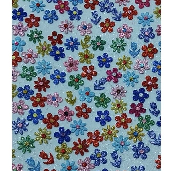 Kit 200 Peças Florzinha Hélice EVA Glitter Artesanato Decoração  Colagem (SEM ADESIVO)