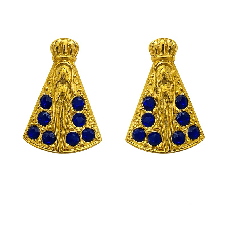 Pingente Nossa Senhora Aparecida Luxo - Strass Azul Brilhante para Personalizar Chinelos (Par) em Oferta na Shopee