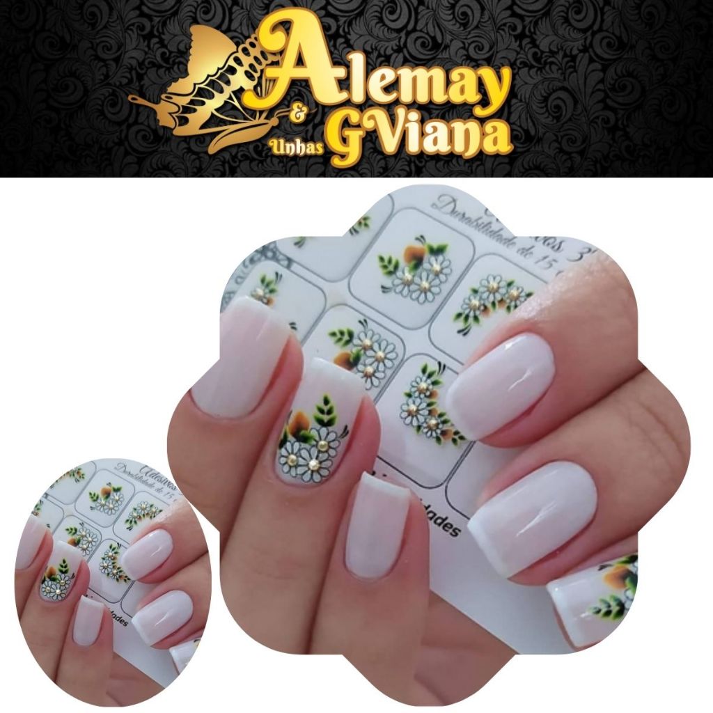 Achadinhos Nail Art Adesivo de Unha 3D - Decoração Mãos e Pés Adesivos