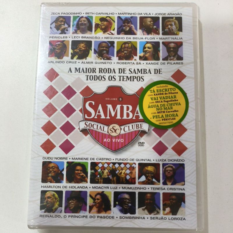 DVD SAMBA SOCIAL CLUBE AO VIVO/VOL 5/XANDE DE PILARES, FUNDO DE QUINTAL, ARLINDO CRUZ, REINALDO,BETH CARVALHO ETC..