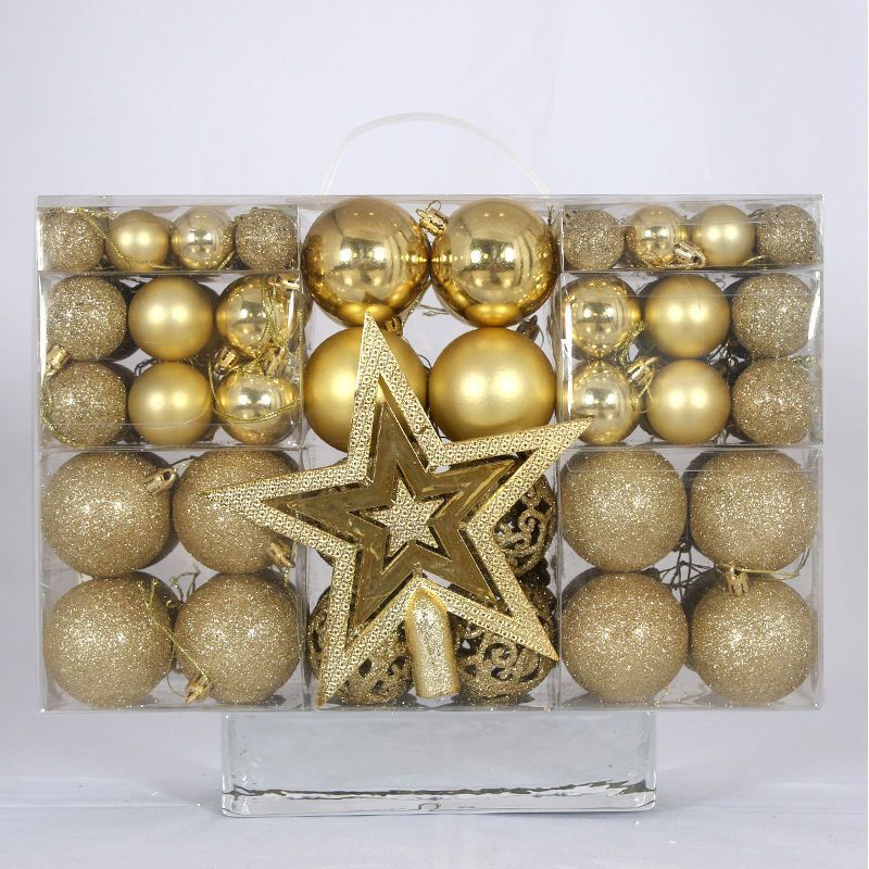 Kit 101 Bolas de Natal Decorativas para Árvore
