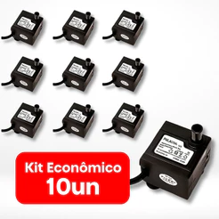 Kit com 10 Bombas Submersas Bivolt 200 L/h Silenciosas para Aquários Fontes Cascatas e Bebedouros Pet