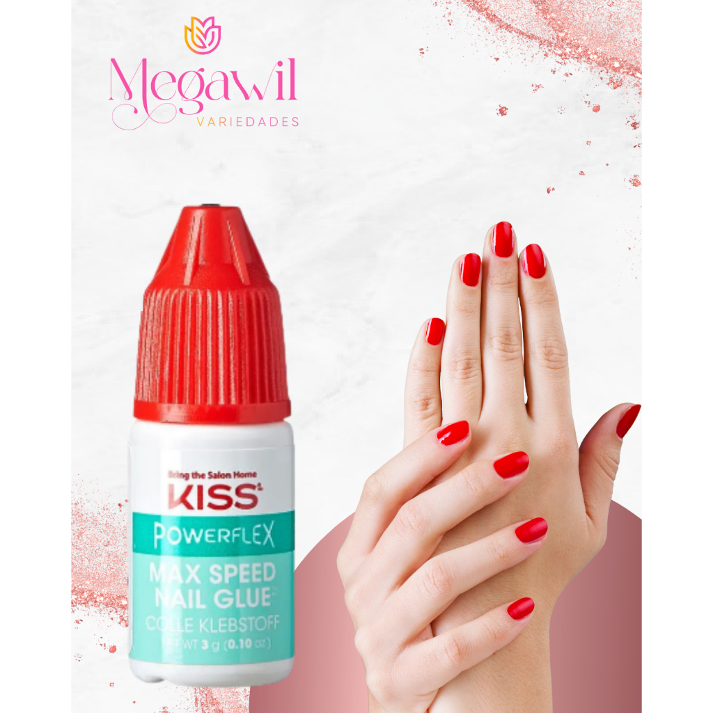 Cola para Unhas Kiss NY - Secagem Rápida em 3 Segundos, Alta Fixação